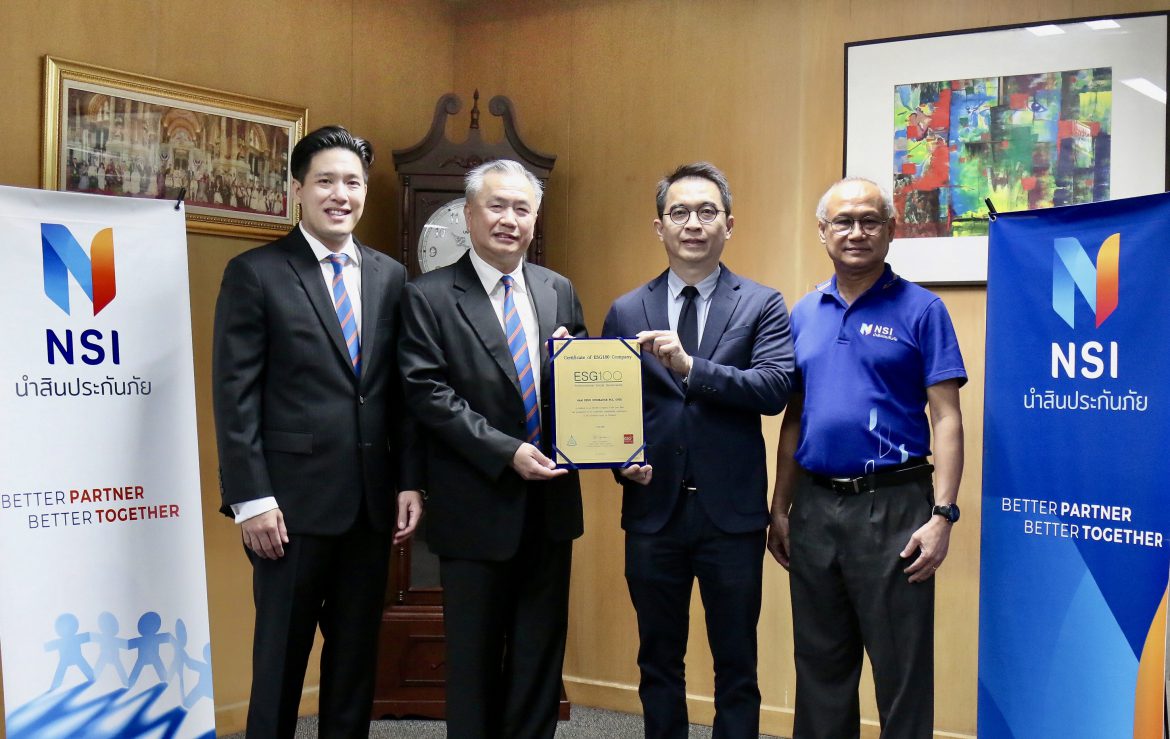 นำสินประกันภัย NSI นำสินประกันภัย รั้งทำเนียบบริษัทยั่งยืนติดอันดับหุ้น ESG100 ปีที่8ติดต่อกัน